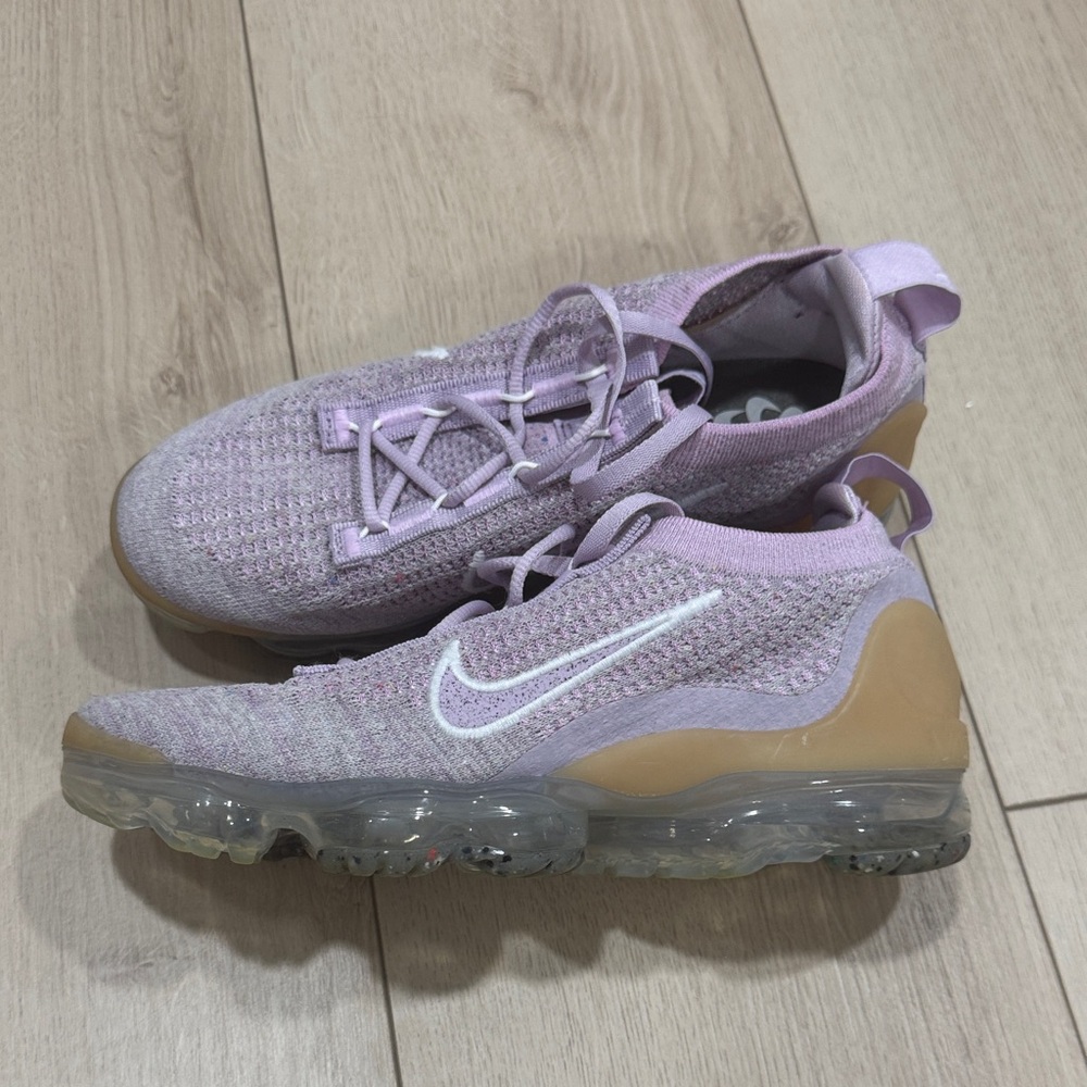 Nike Purple Flyknit Vapormax 7.5 Sneakers with Transparent Sole Shoes